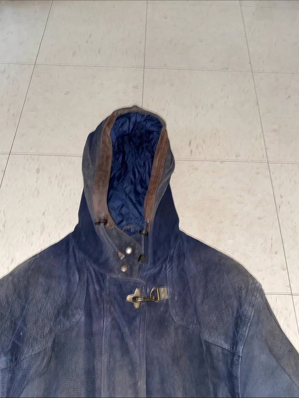VINTAGE SILVERLEAF HEAVY SUEDE HOODED WOMENS JAVKET SMALL